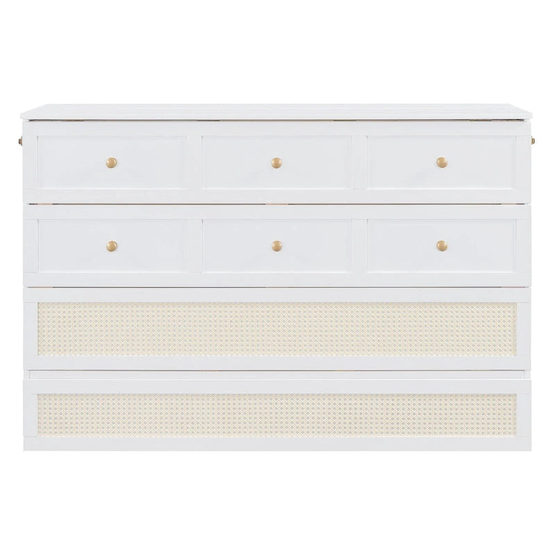 Lit blanc avec rangements et grands tiroirs