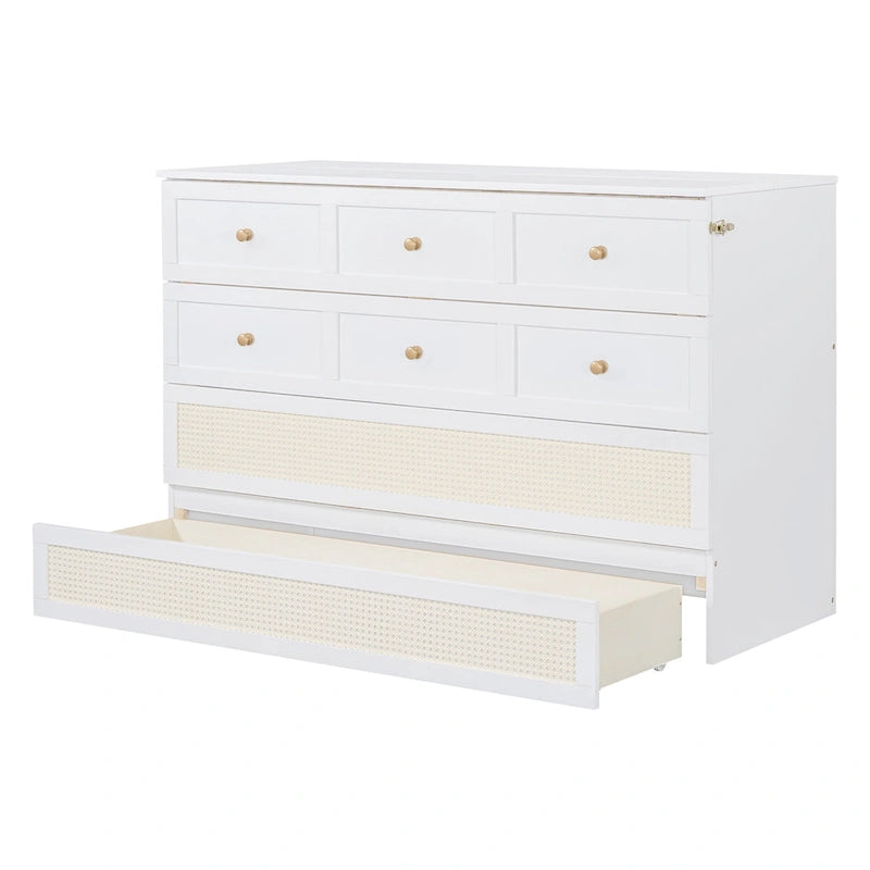 Lit blanc avec rangements et grands tiroirs