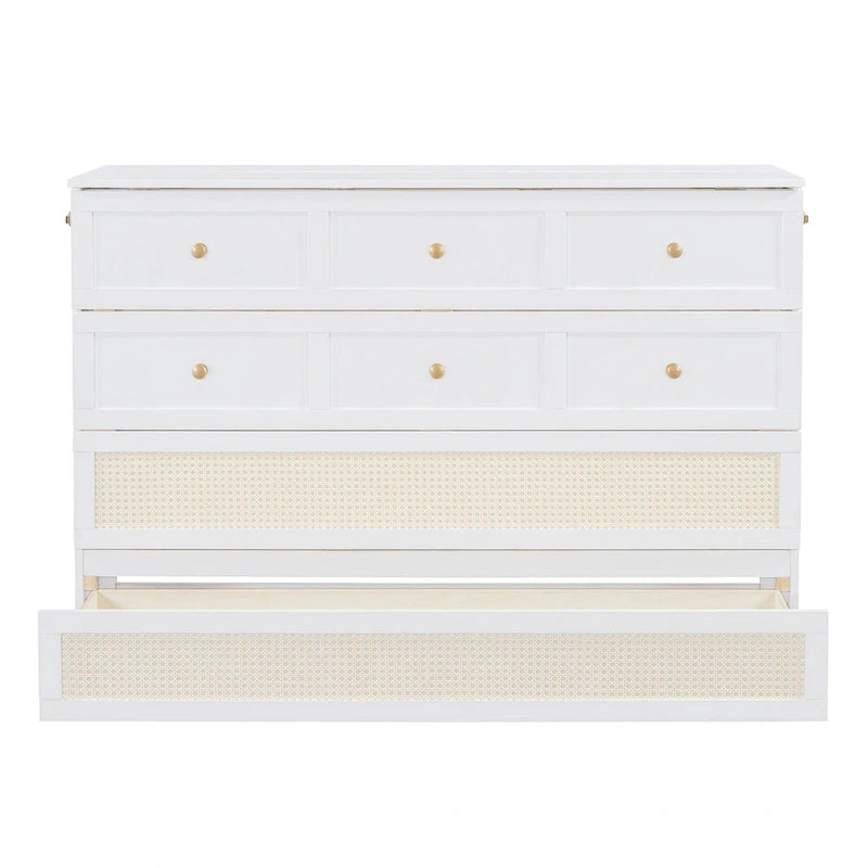Lit blanc avec rangements et grands tiroirs