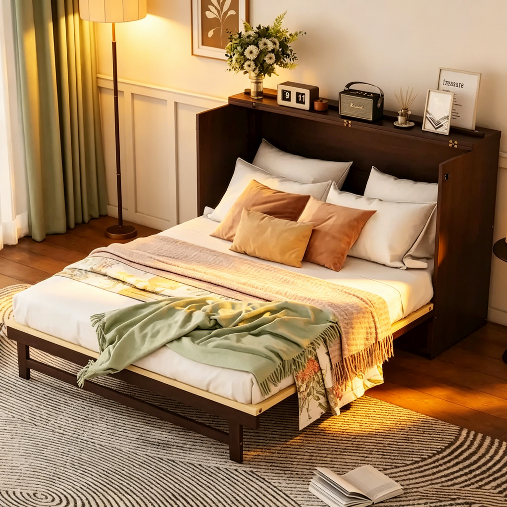 Lit Queen Size polyvalent avec rangements intégrés