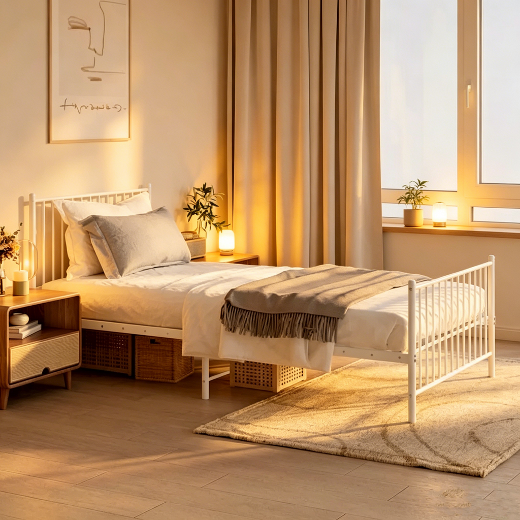 Cadre de lit en métal, sans matelas