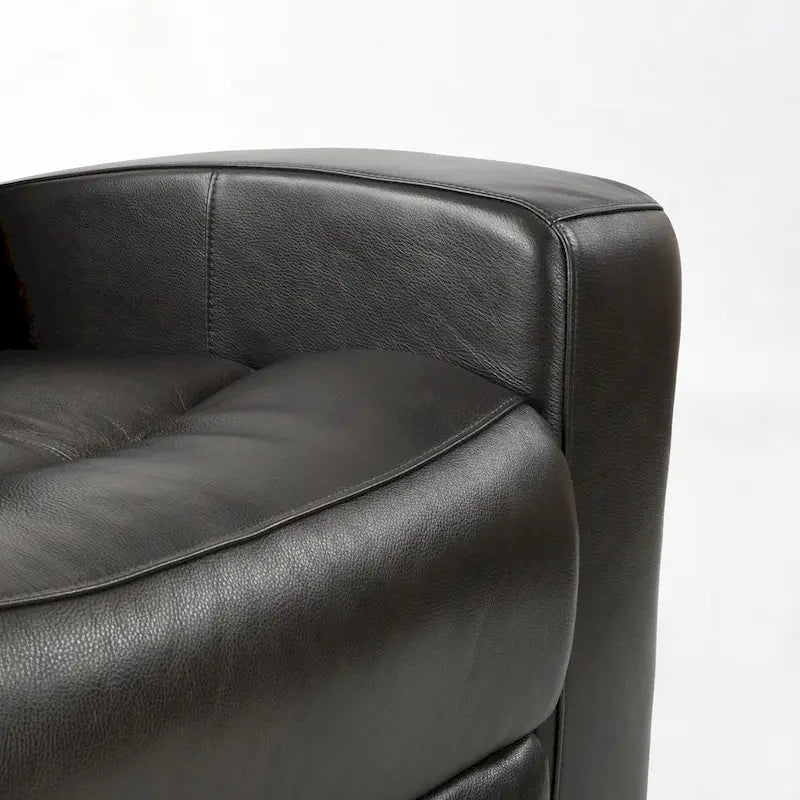 Canapé inclinable électrique 4 places en cuir véritable avec console