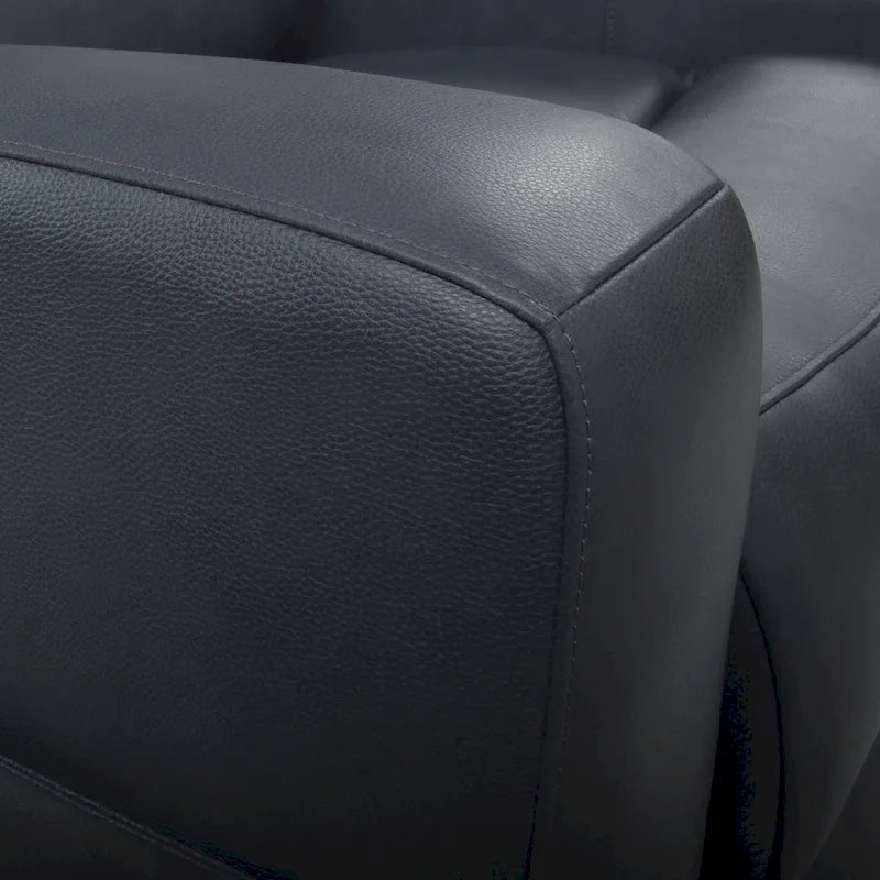 Canapé inclinable électrique 4 places en cuir véritable avec console