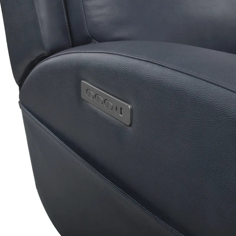 Canapé inclinable électrique 4 places en cuir véritable avec console