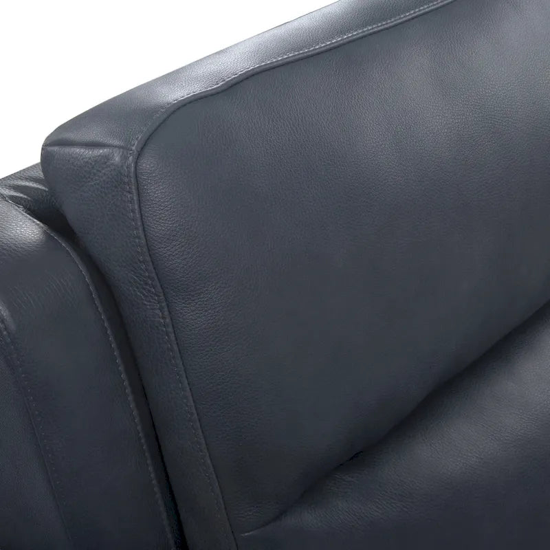 Canapé inclinable électrique 4 places en cuir véritable avec console