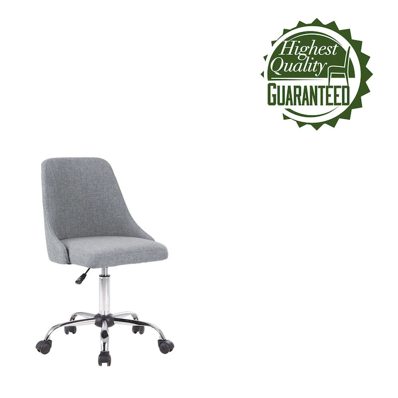 Chaise de bureau en tissu avec piètement chromé