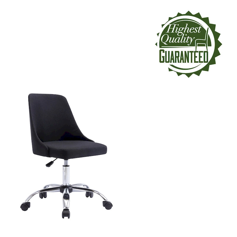 Chaise de bureau en tissu avec piètement chromé