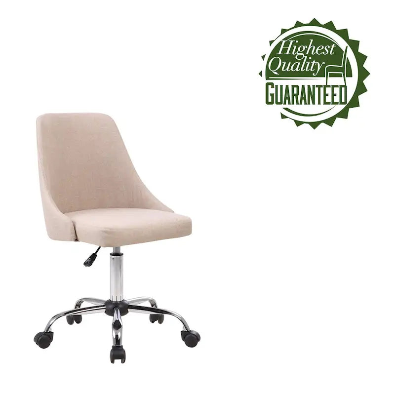 Chaise de bureau en tissu avec piètement chromé