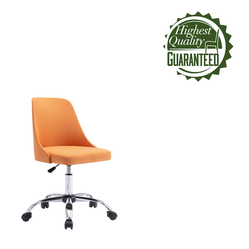 Chaise de bureau en tissu avec piètement chromé