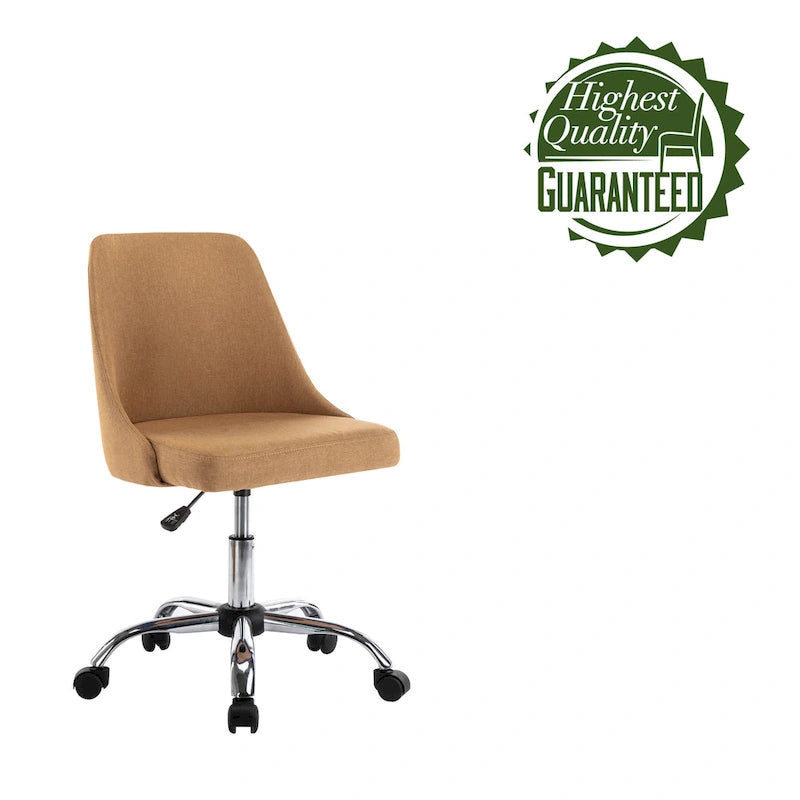 Chaise de bureau en tissu avec piètement chromé