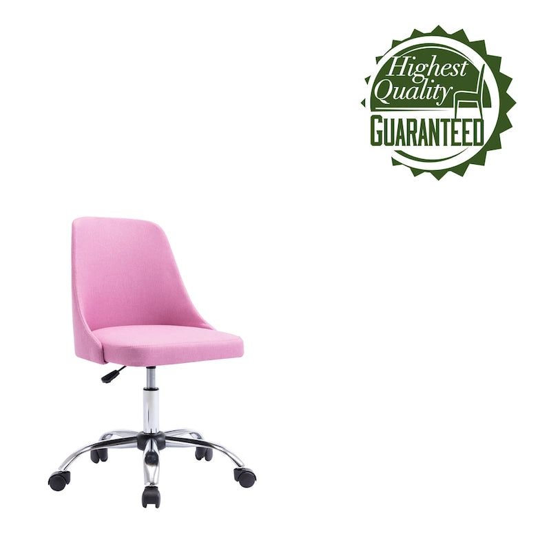 Chaise de bureau en tissu avec piètement chromé