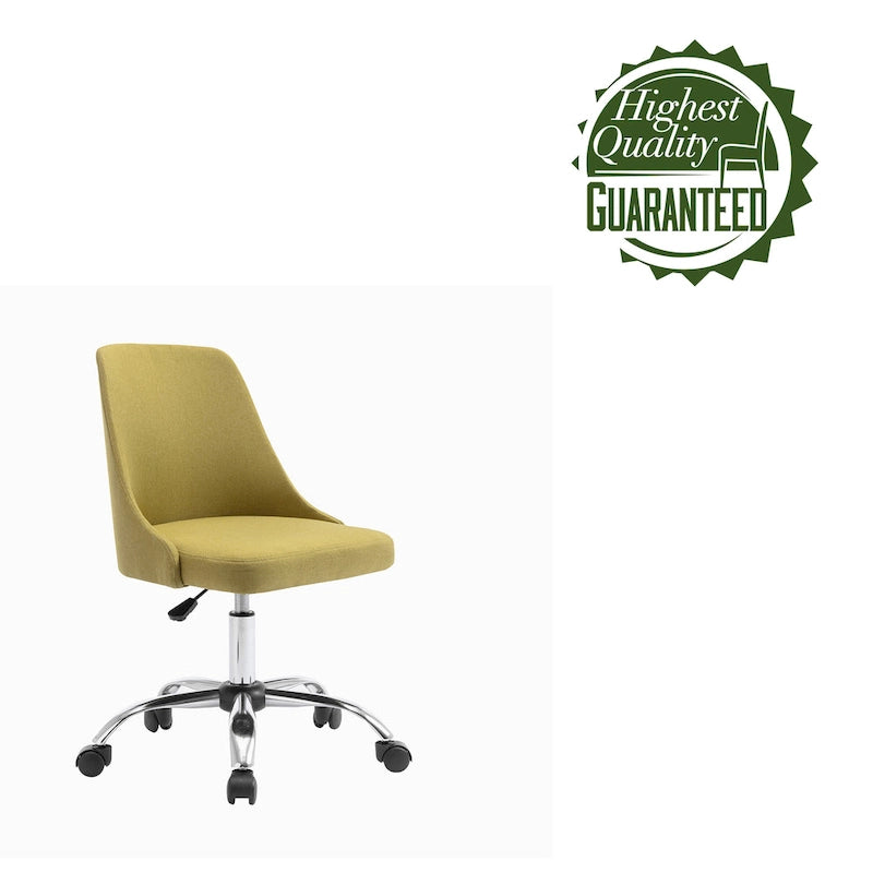 Chaise de bureau en tissu avec piètement chromé