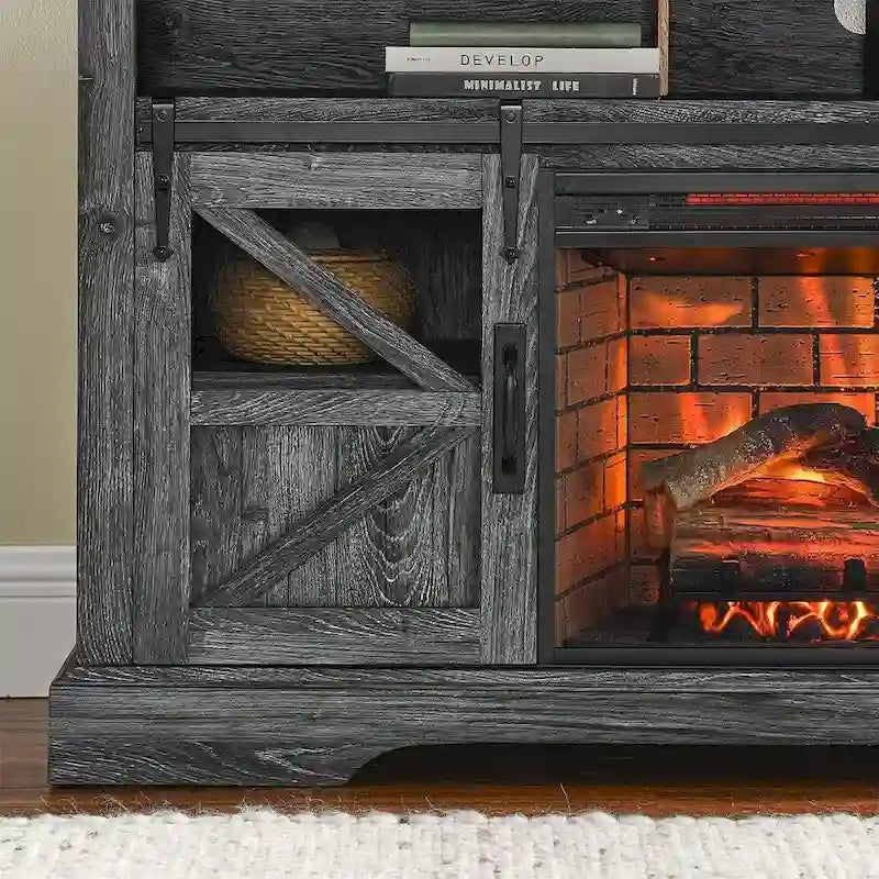 Meuble TV pour téléviseurs avec foyer électrique