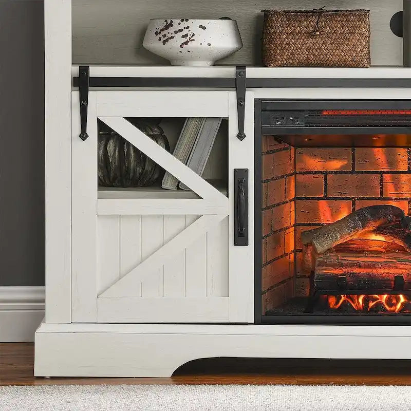 Meuble TV pour téléviseurs avec foyer électrique