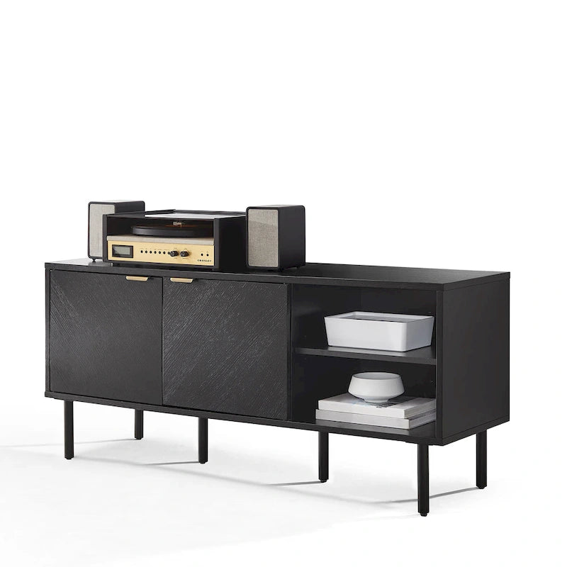 Buffet de rangement pour disques vinyles, style moderne