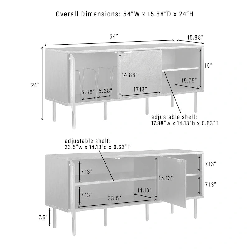 Buffet de rangement pour disques vinyles, style moderne