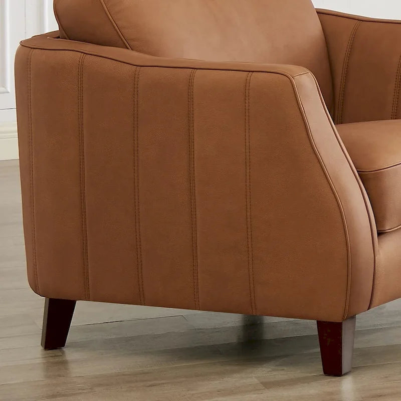 Fauteuil en cuir pleine fleur avec mousse à mémoire de forme et ressorts