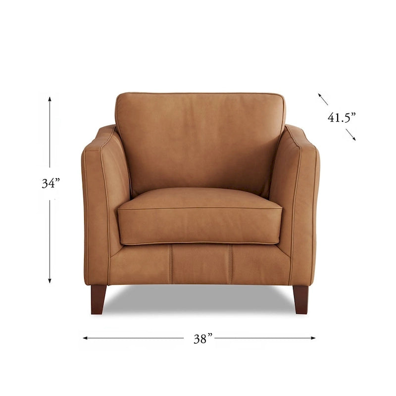 Fauteuil en cuir pleine fleur avec mousse à mémoire de forme et ressorts