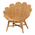 Chaise d'appoint fleurie en rotin miel Blossom